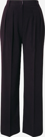 Wide Leg Pantalon à plis Warehouse en noir : devant