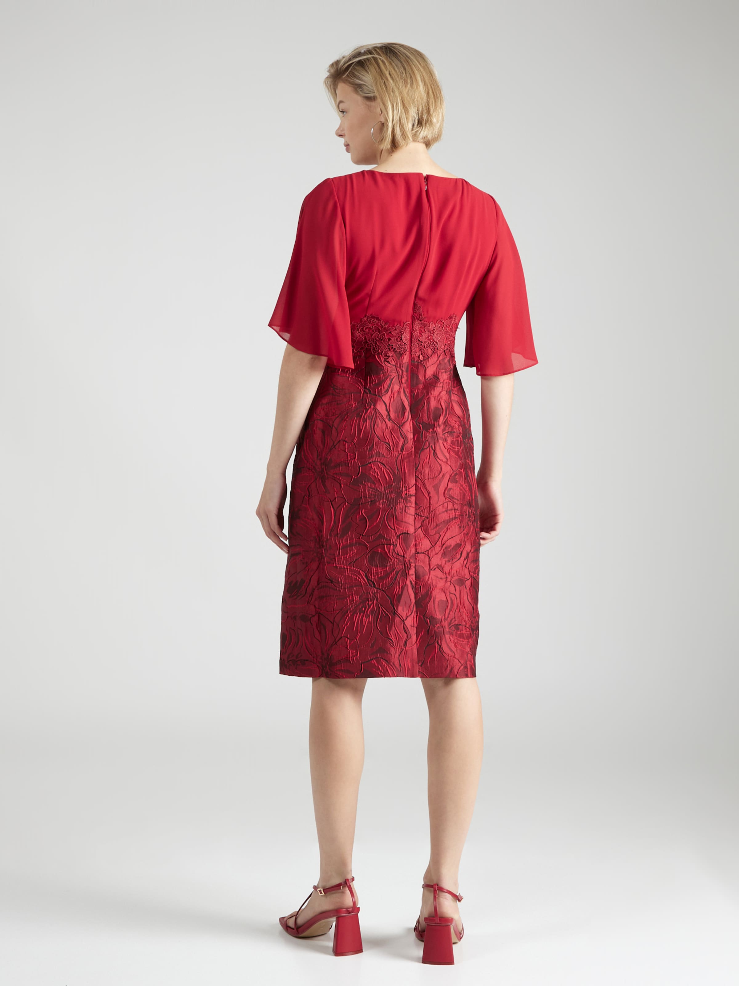 sachin and babi light blue dress Oscar de la Renta Fern Embroidered Silk-lined Wool-blend Shift Dress main image 0