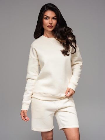 Sweat-shirt Ombre en beige