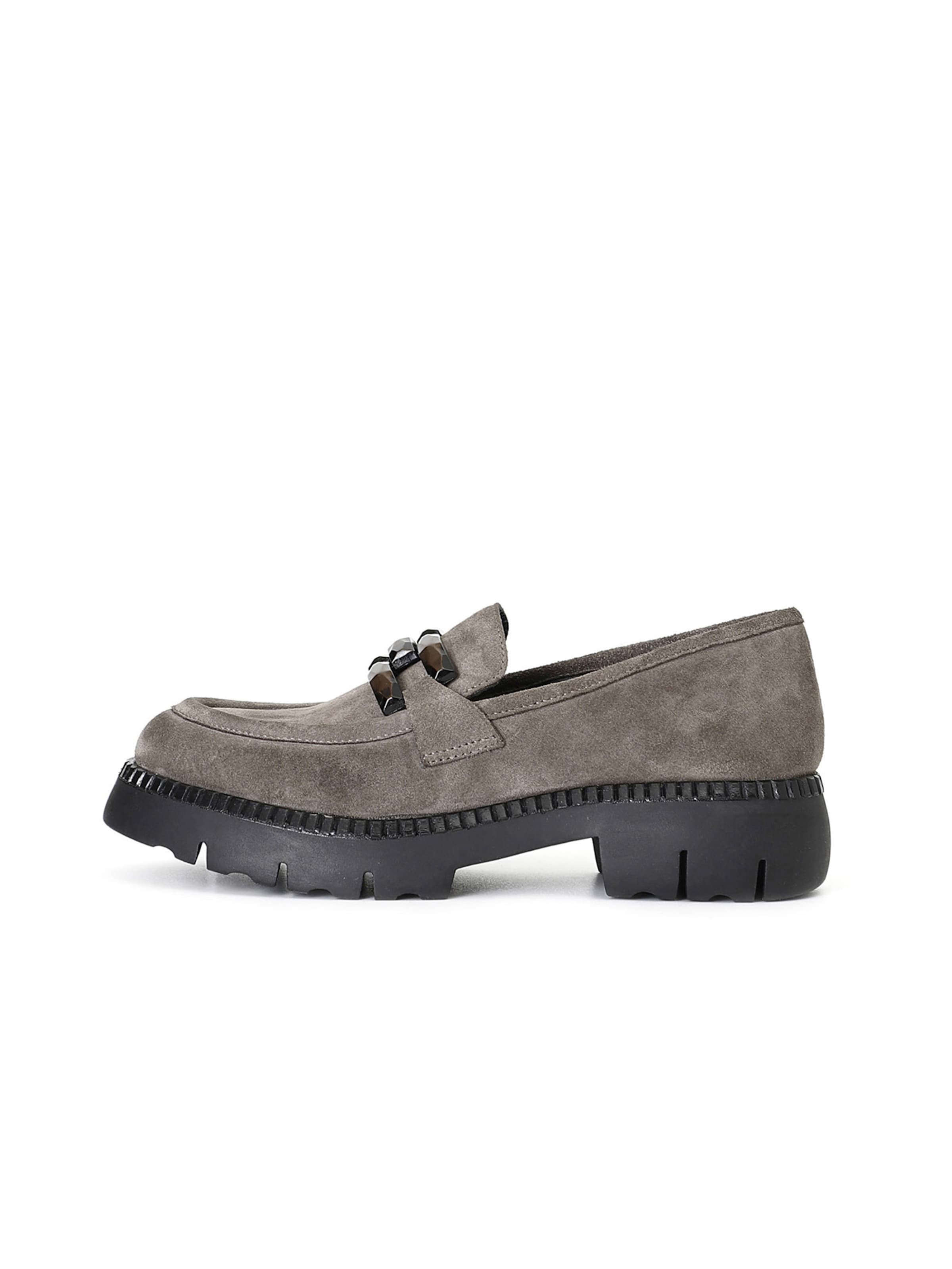 CAFè NOIR Moccasin in Grey: front