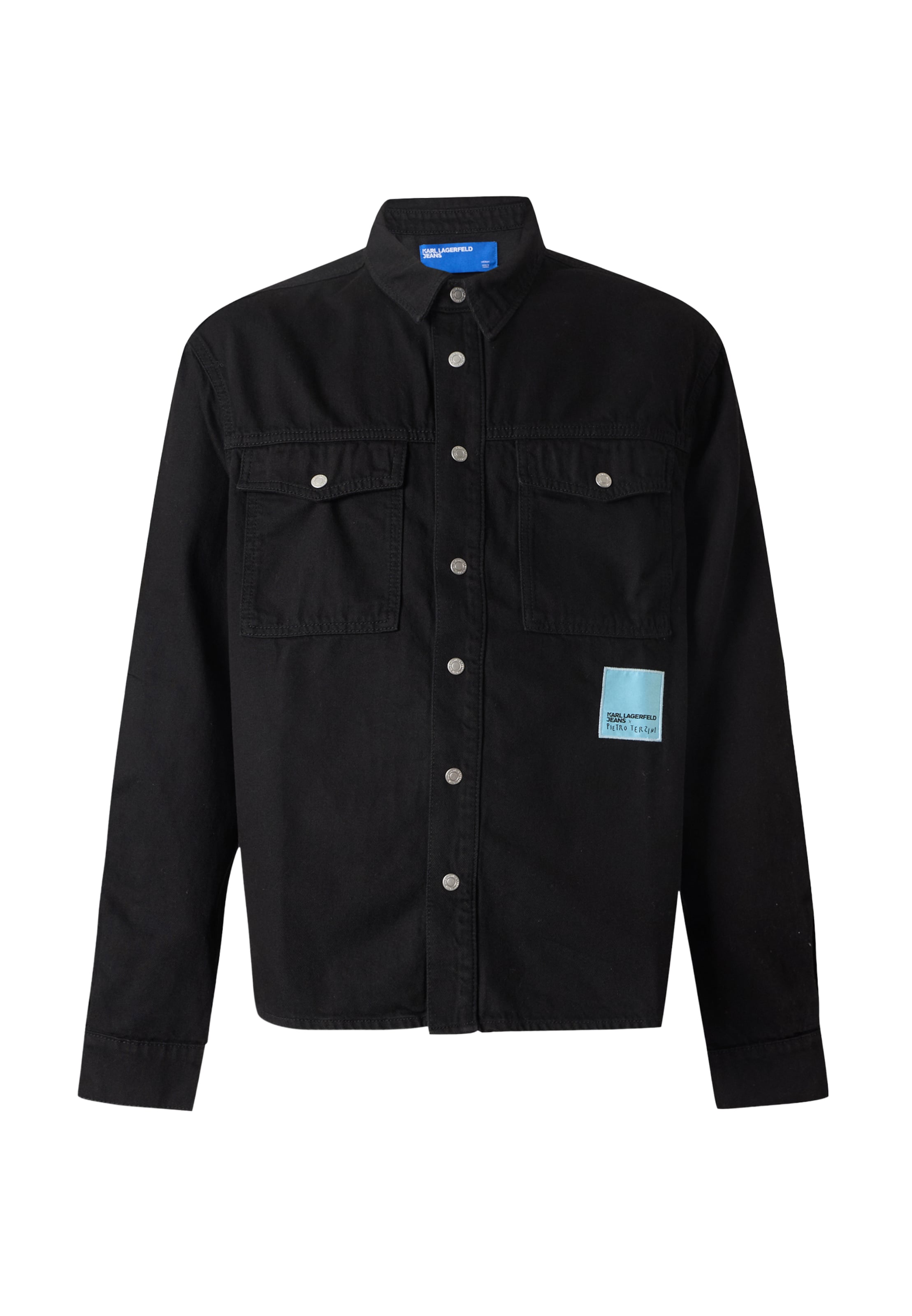 KARL LAGERFELD JEANS Kurtka przejściowa 'KLJ x Pietro Terzini' w kolorze czarny: przód