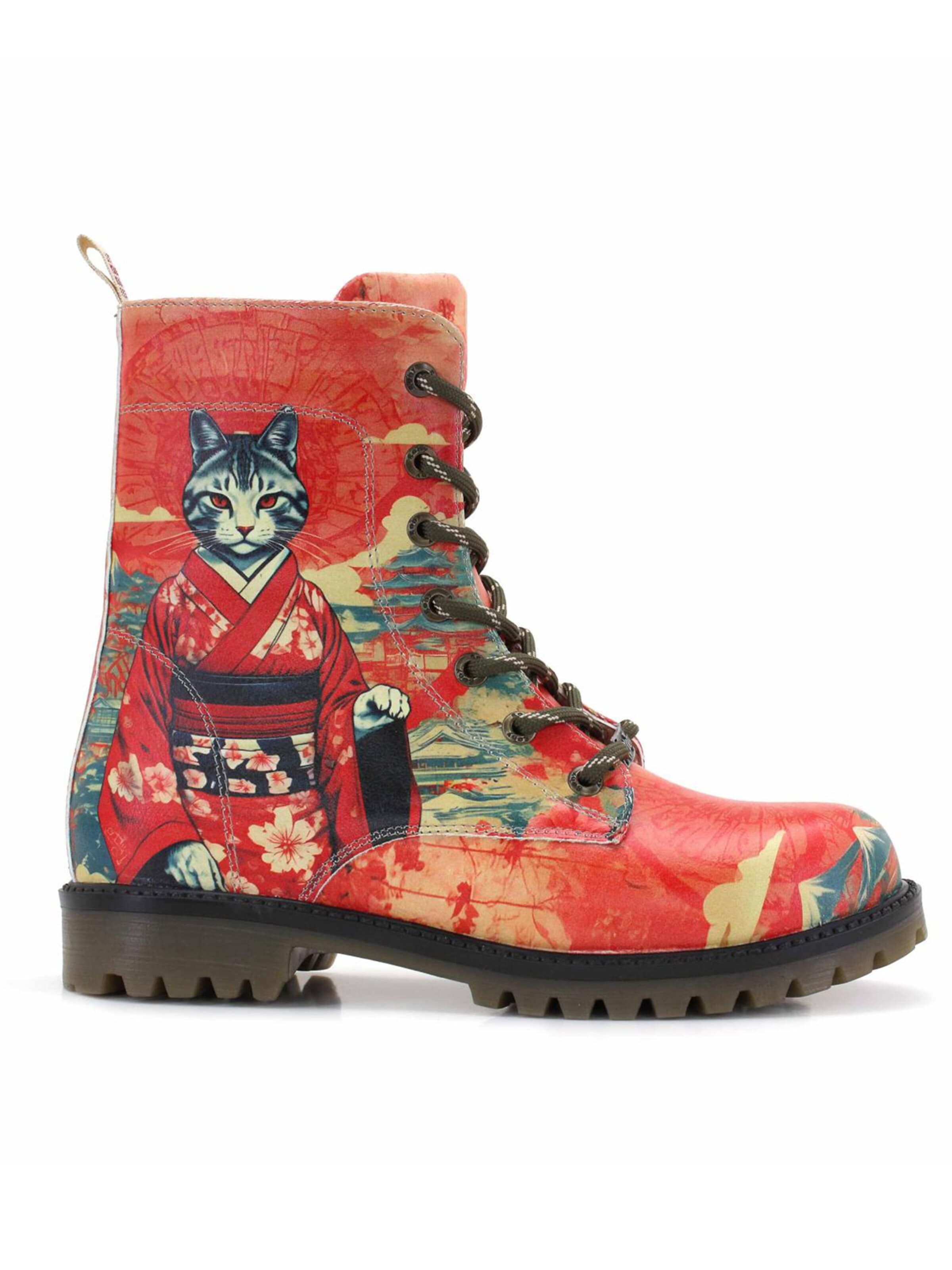 Goby Lace-Up Boots 'Goby WMAT180' in Red: front