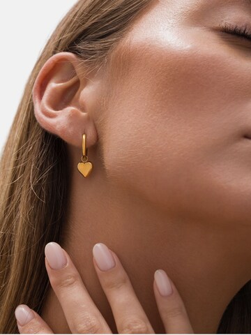 Boucles d'oreilles 'Herz' GOOD.designs en or : devant