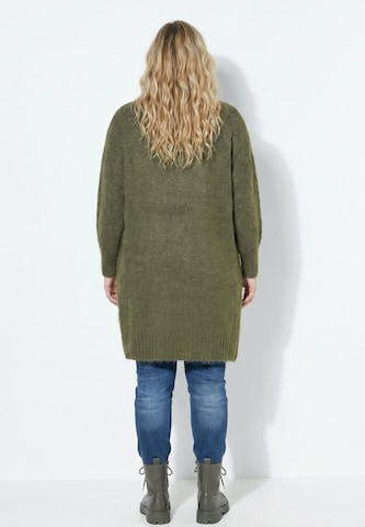 Ulla Popken Lang cardigan i grøn