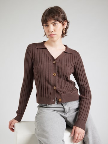 OBJECT Knit Cardigan 'OBJTHESS' in Brown: front