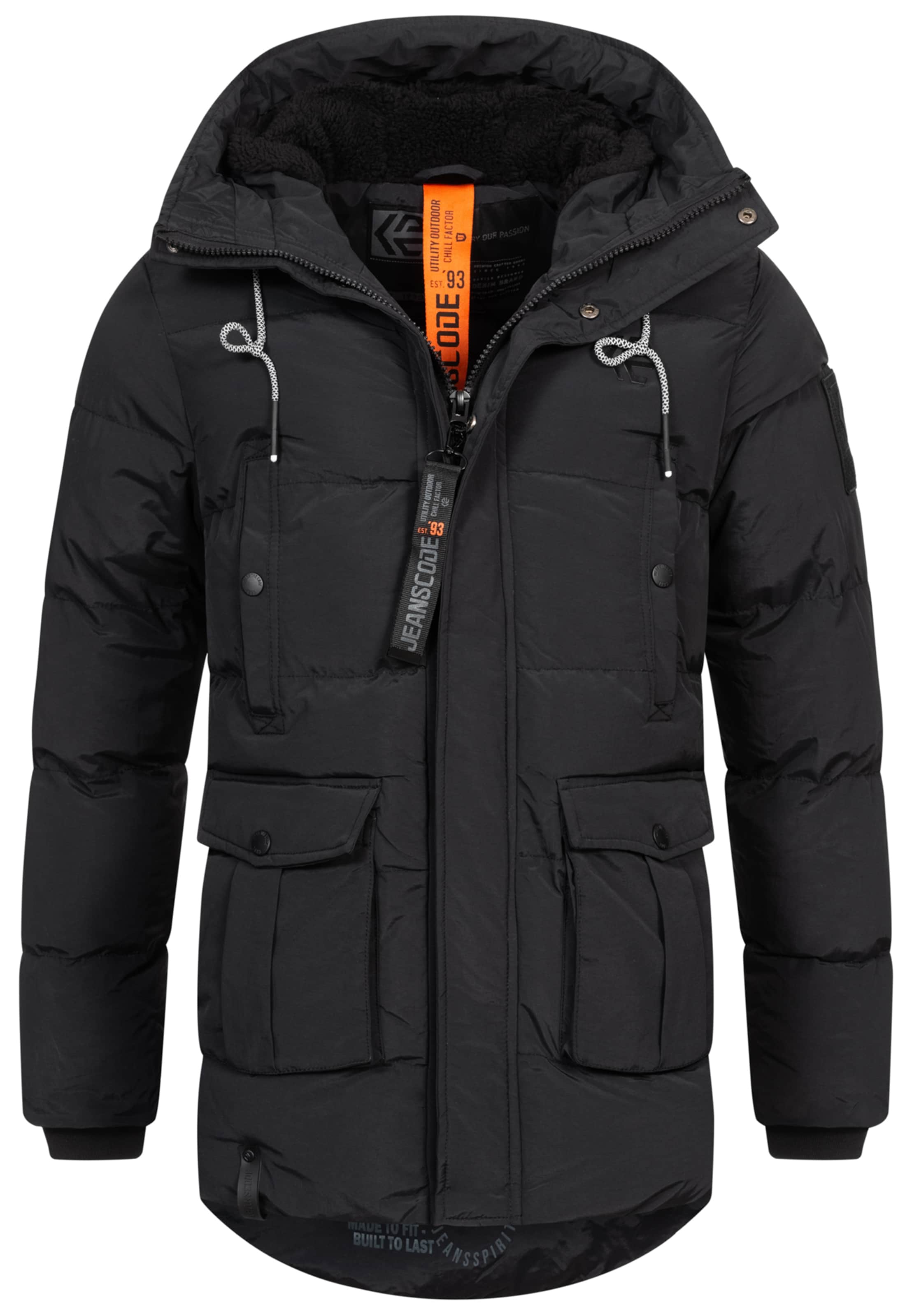 INDICODE JEANS Winterjas ' Rene ' in Zwart: voorkant