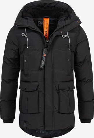 INDICODE JEANS Winter Jacket ' Rene ' in Black: front