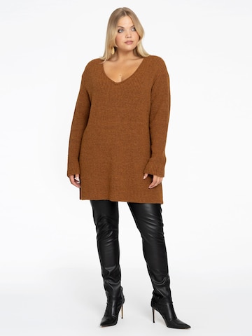 Yoek Oversized Sweater in Brown