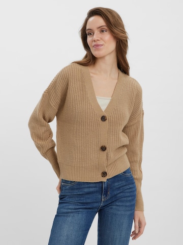 VERO MODA Knit Cardigan 'Lea' in Brown: front