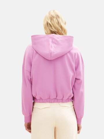 TOM TAILOR DENIM Zip-Up Hoodie in Pink