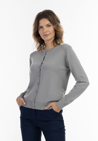 usha BLACK LABEL Knit Cardigan in Grey: front