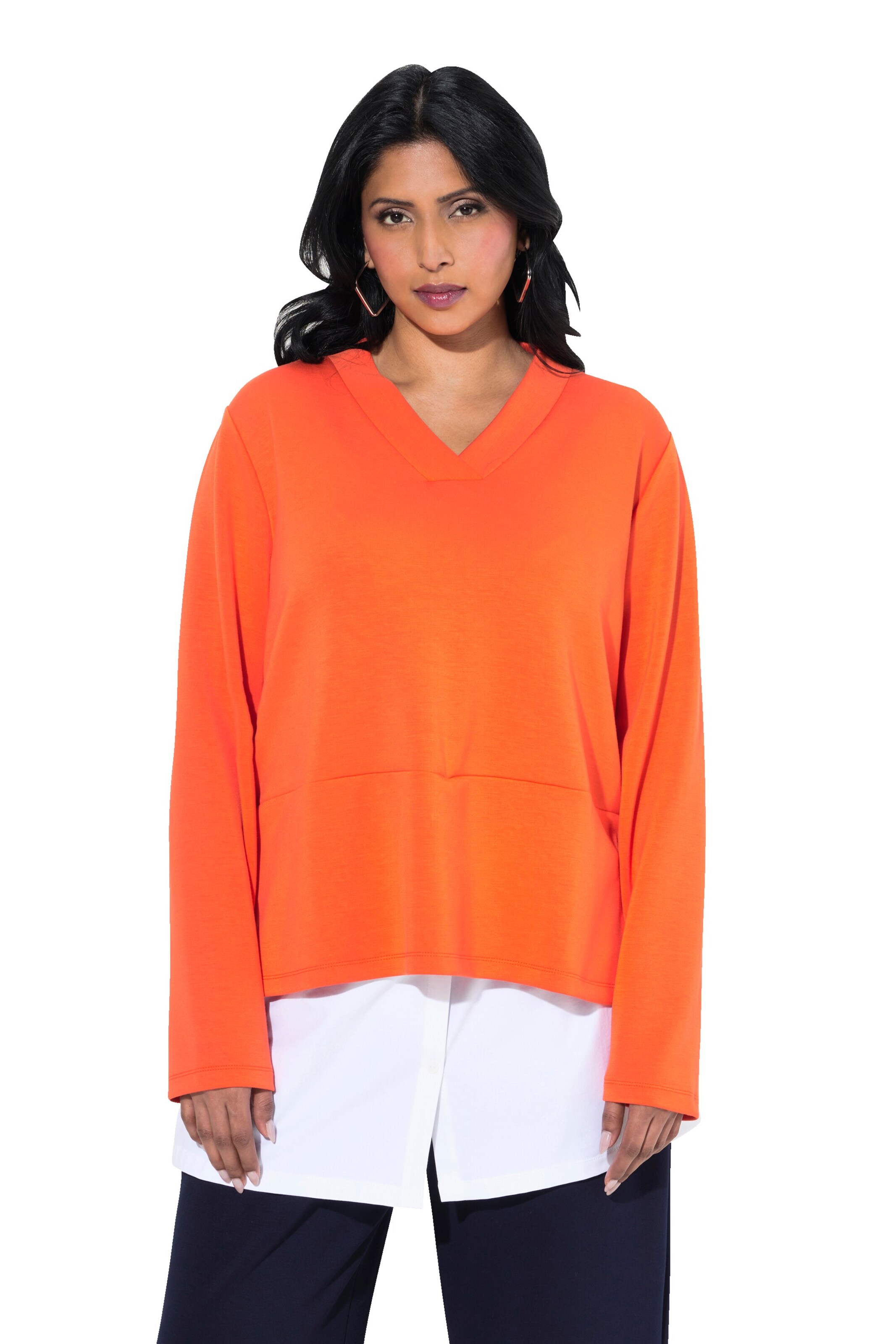 Ulla Popken Sweatshirt in Oranje: voorkant