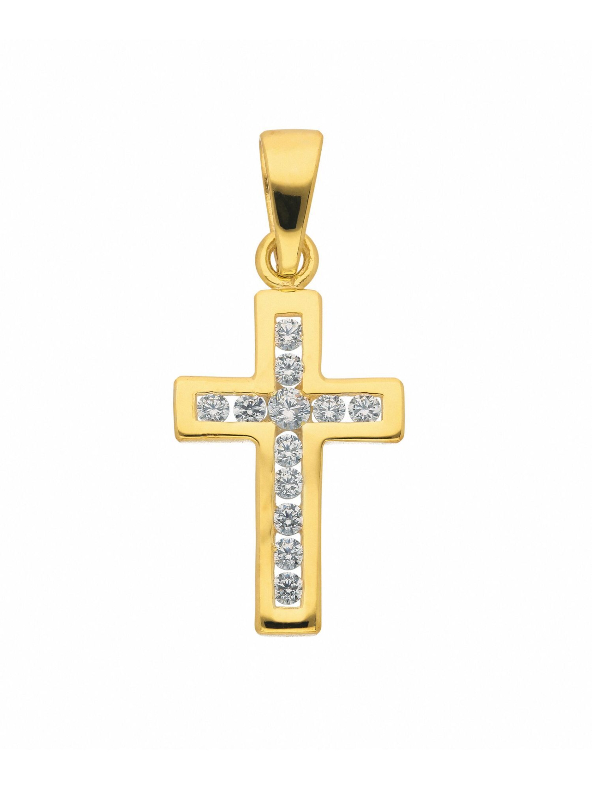 Adelia´s Anhänger 'Kreuz' in Gold: Vorderseite