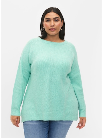 Zizzi Sweater 'CASUNNY' in Green: front