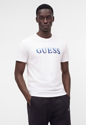 GUESS - Camiseta en blanco: frente