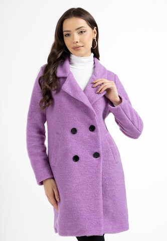 Manteau mi-saison faina en violet : devant