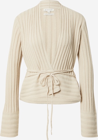 TOM TAILOR Knit Cardigan in Beige: front