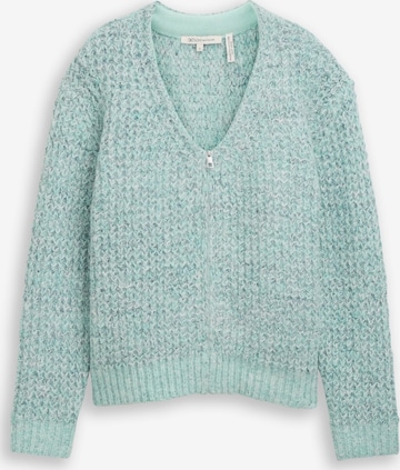 TOM TAILOR DENIM Knit cardigan in Green: front