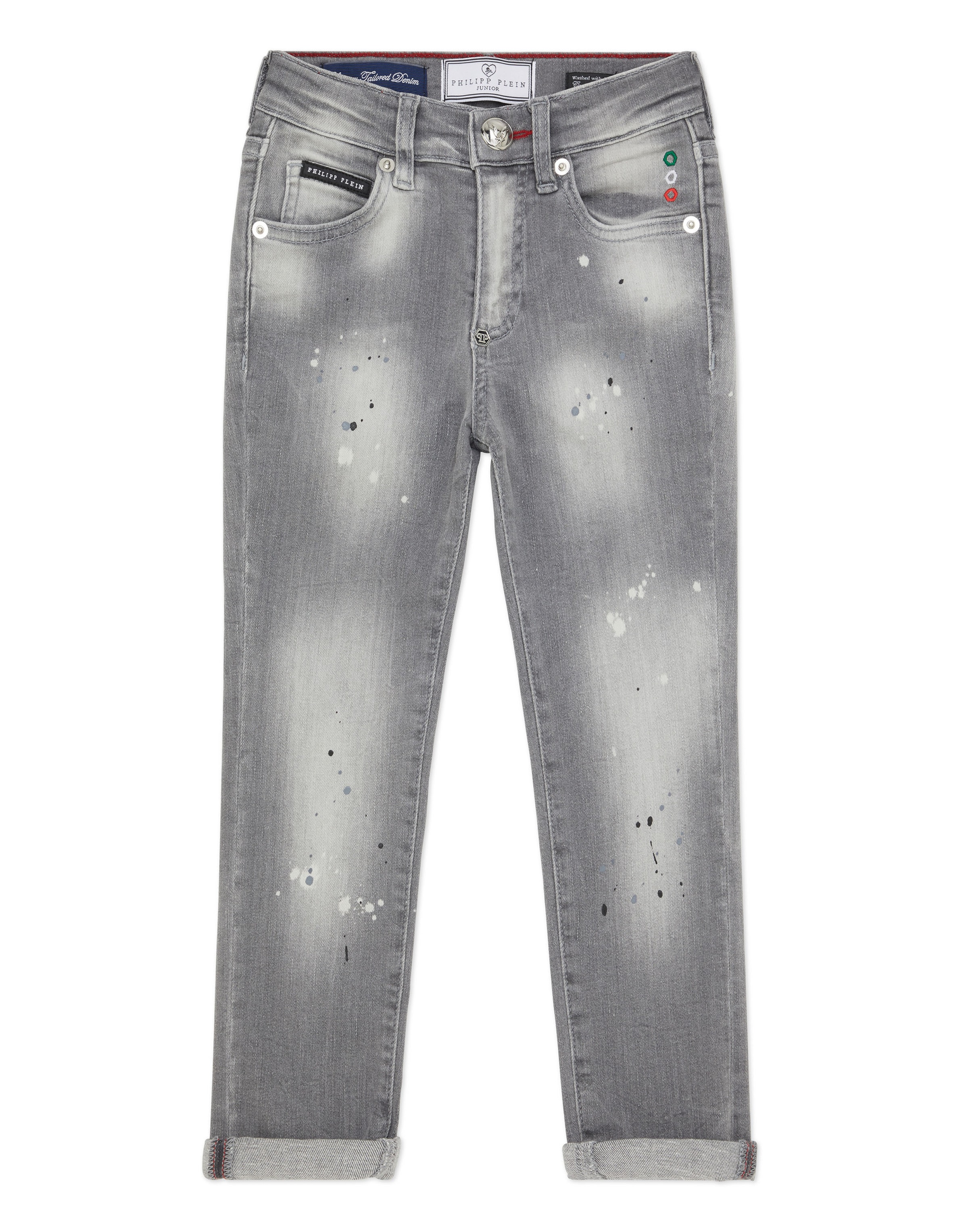 Philipp Plein Skinny Jeans in Grey: front