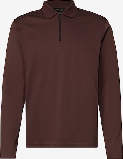Street One MEN Langarm Poloshirt mit Zipperdetail in XXXL in kastanienbraun, Produktansicht