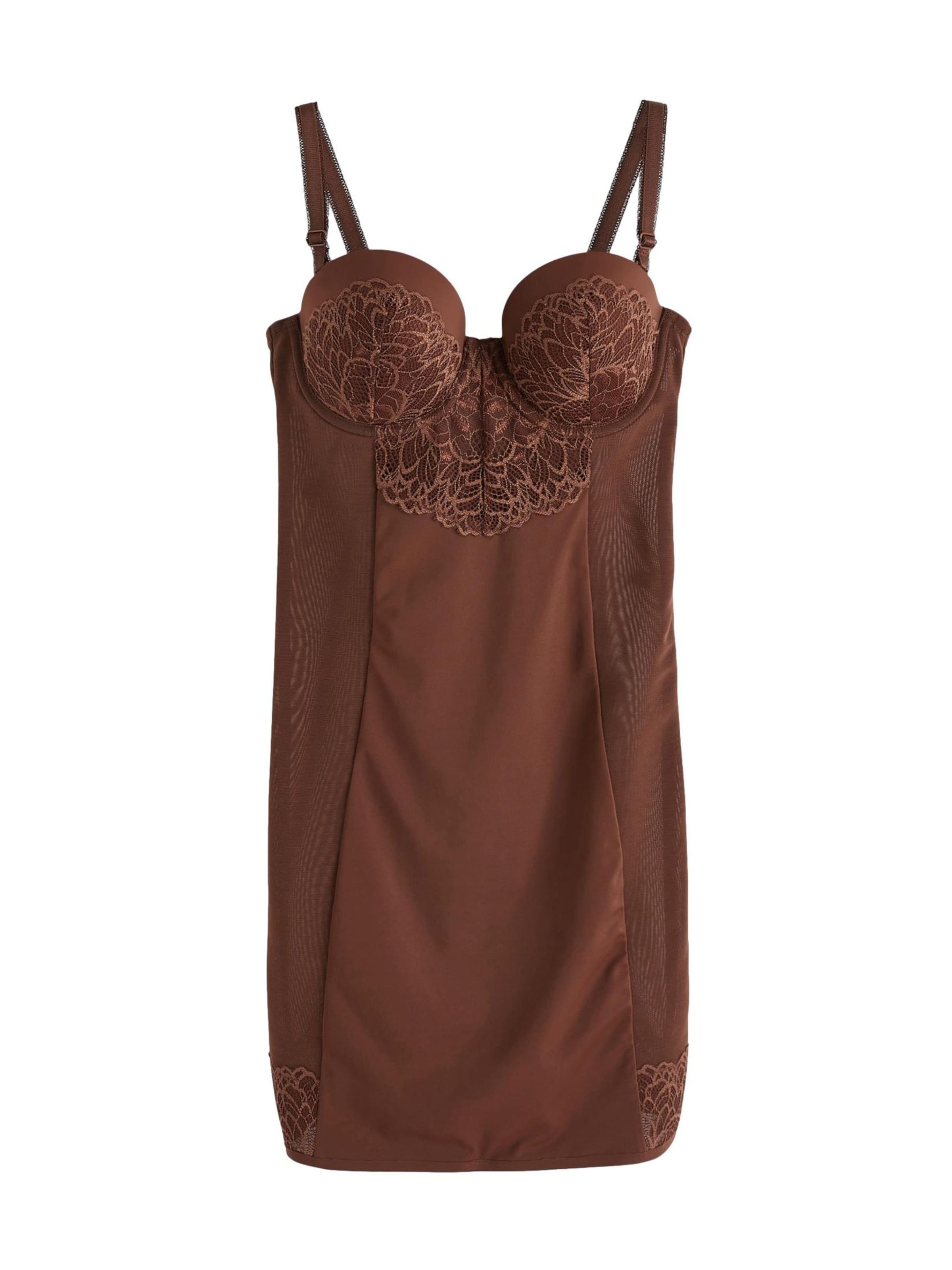 Next Korzetové šaty - Hnedá: predná strana