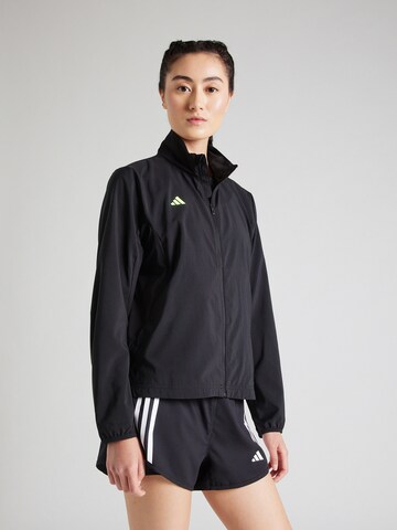 ADIDAS PERFORMANCE Sports jacket 'Adizero Essentials' in Black: front