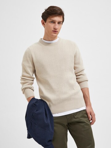 SELECTED HOMME Sweater 'Rodney' in Beige