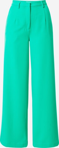 minimum Wide leg Pleat-Front Pants in Green: front