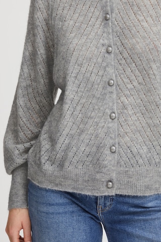 ICHI Knit Cardigan 'Kamara Ca6' in Grey