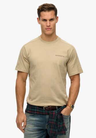 T-Shirt Superdry en beige : devant