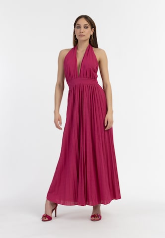 faina Evening Dress in Pink: front