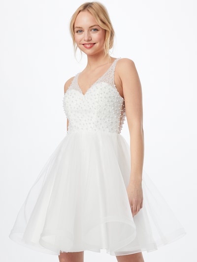 Rochie de cocktail Laona pe alb, Vizualizare model