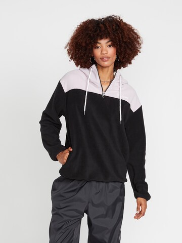 Volcom Sweatshirt 'Trackshun' in Zwart: voorkant