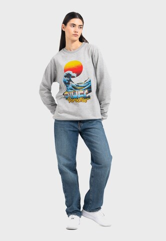 Oldskull Sweatshirt 'Retro Pixel Wave Logo Graphic' in Grey