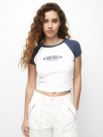 T-shirt Pull&Bear en blanc : devant