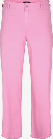 Zizzi Wide leg Jeans in Pink: front