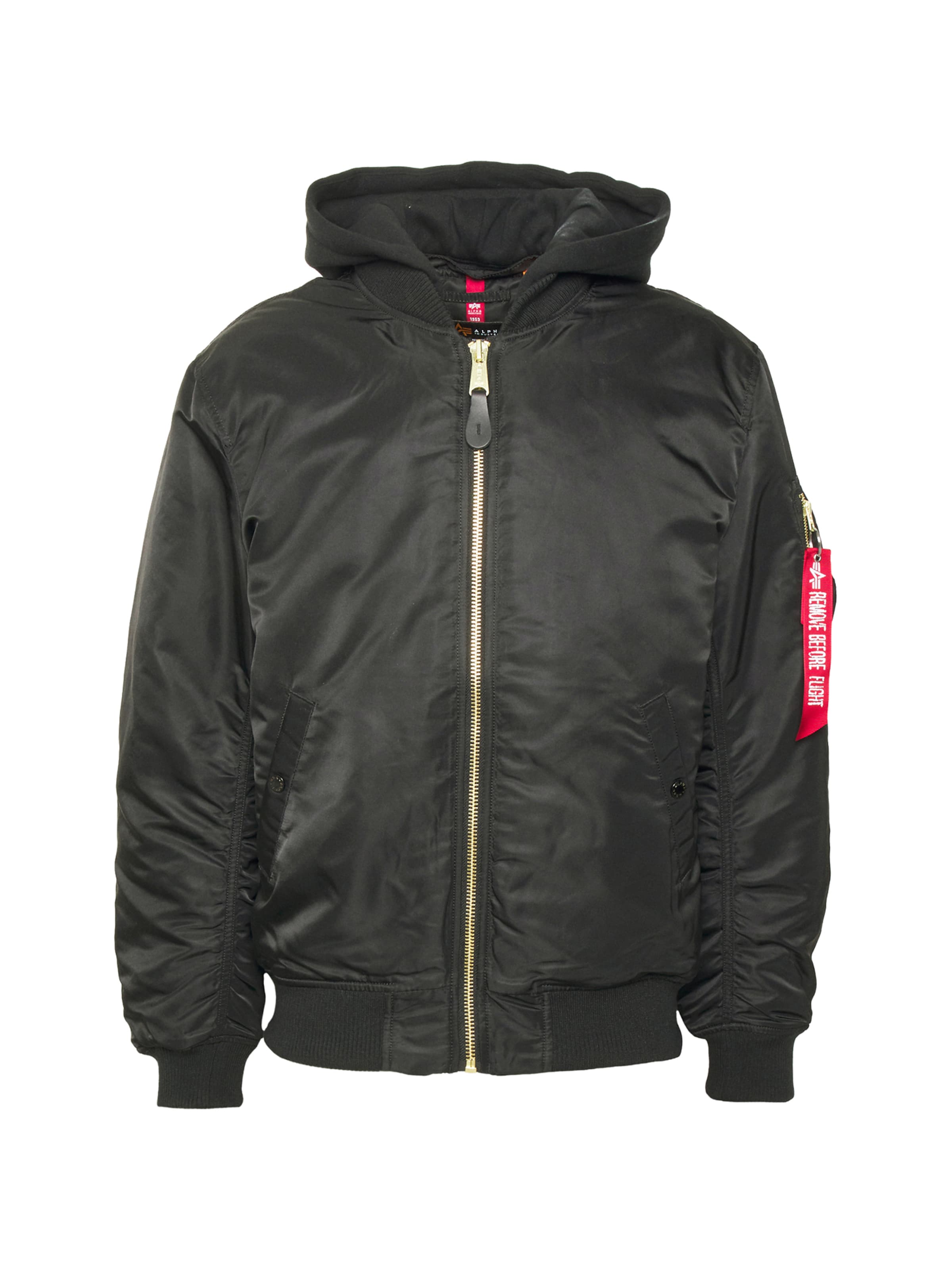 ALPHA INDUSTRIES Jacke 'MA-1' in Schwarz: Vorderseite