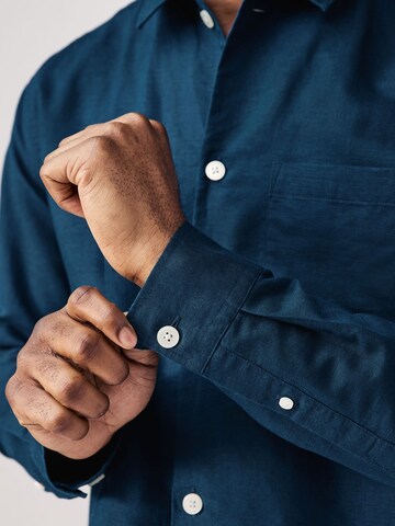 Next Regular fit Button Up Shirt in Blue