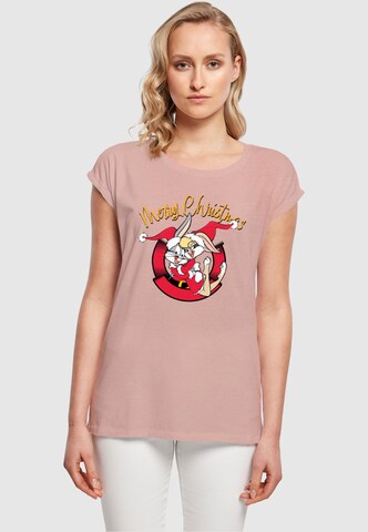 ABSOLUTE CULT Shirt 'Looney Tunes - Lola Merry Christmas' in Roze: voorkant