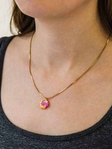 Fräulein Wunder Kette 'Acetat Alice Gold'‌‌‌‌‌‌‌ in Pink: Vorderseite