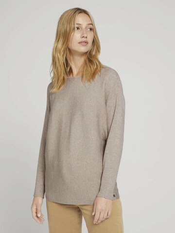 TOM TAILOR DENIM Sweater in Beige: front