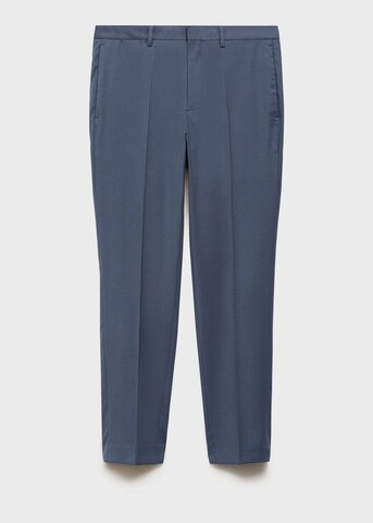 MANGO MAN Slim fit Pleated Pants 'Paris' in Blue: front