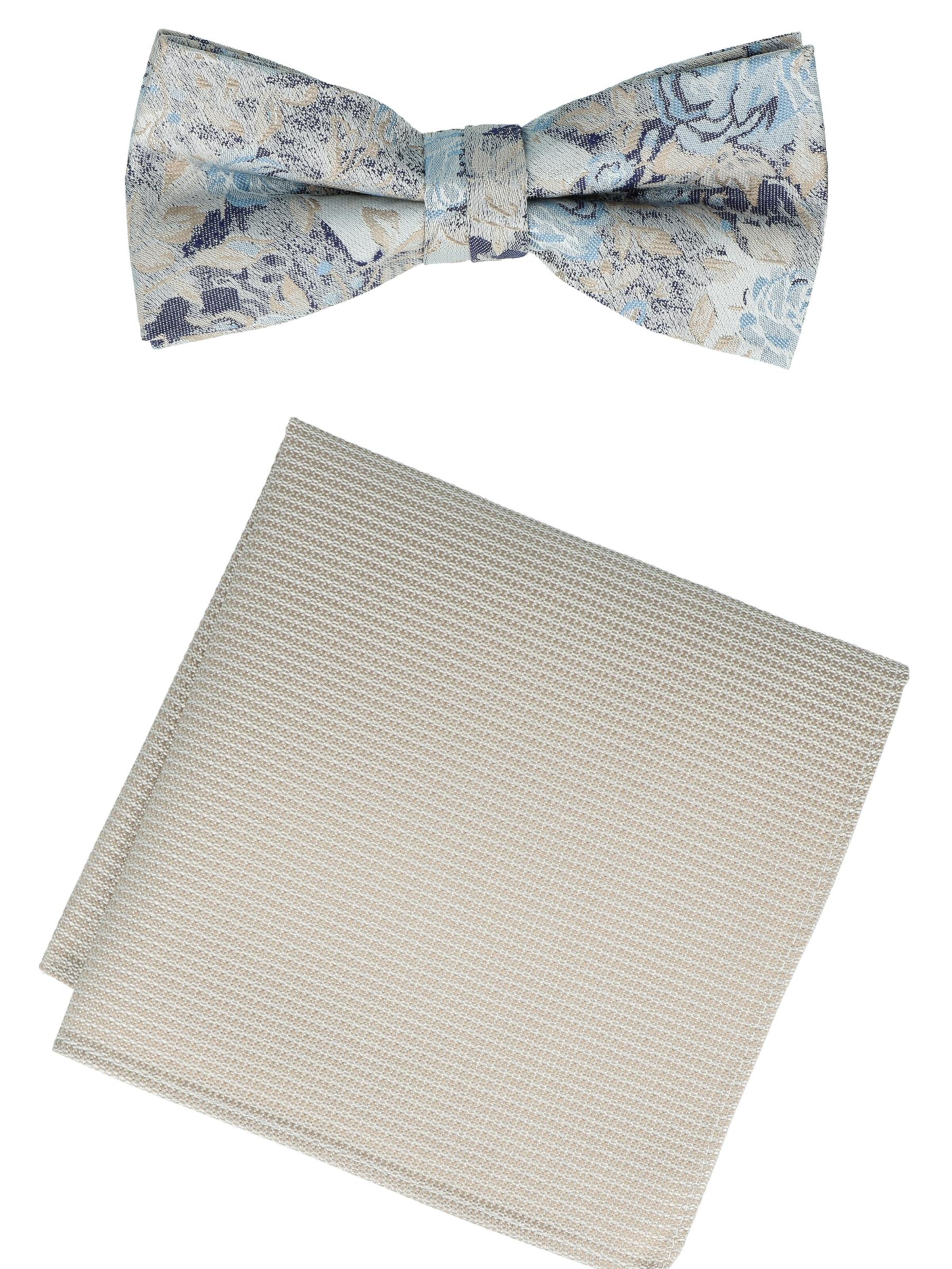 WILLEN Bow Tie 'Set Floral/ Uni' in Beige: front