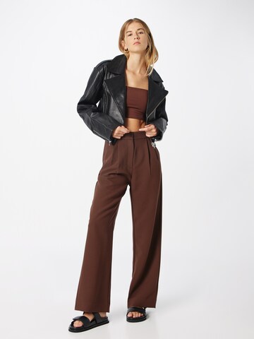 Abercrombie & Fitch Wide Leg Hose in Braun