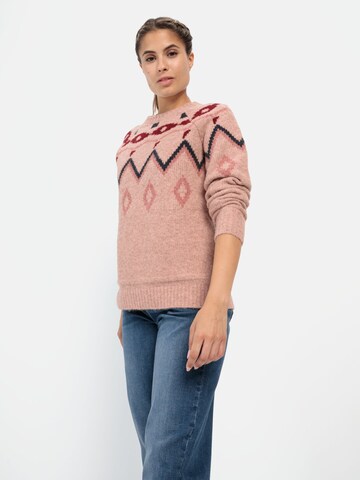 CAMEL ACTIVE Strickpullover mit Norwegermuster in Pink