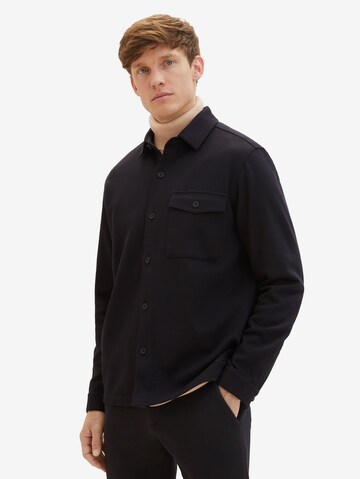 TOM TAILOR Regular fit Button Up Shirt in Black