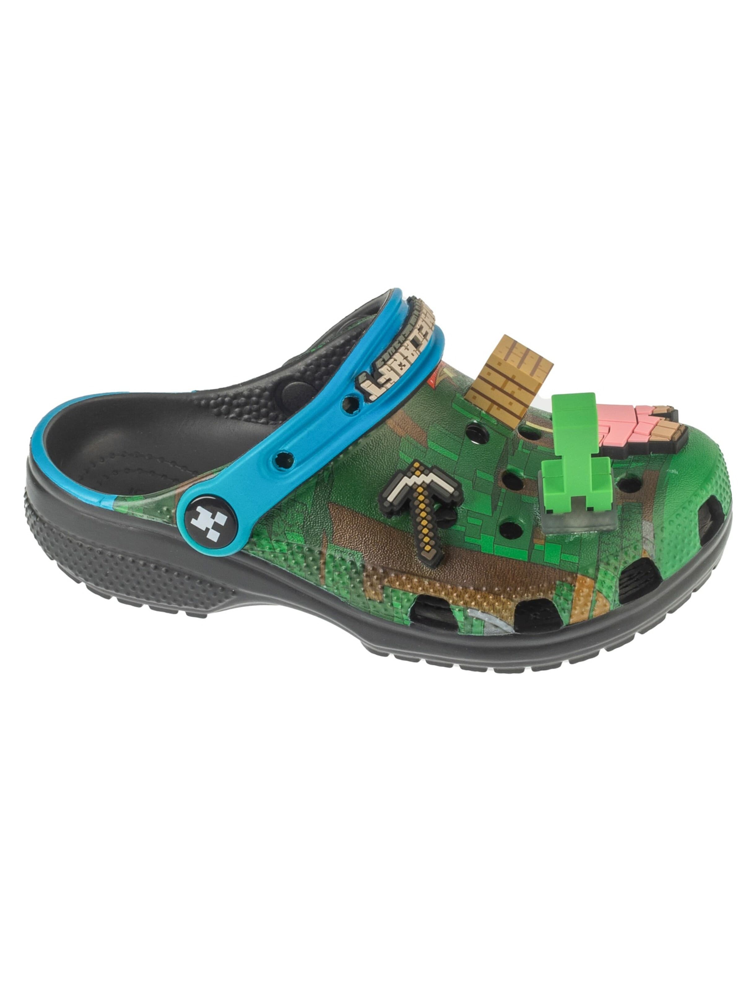 Crocs Sandalen 'Crocs Classic Minecraft Clog Kids' in Groen: voorkant