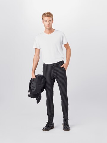 Denim Project Slim fit Chino trousers 'Roma' in Black