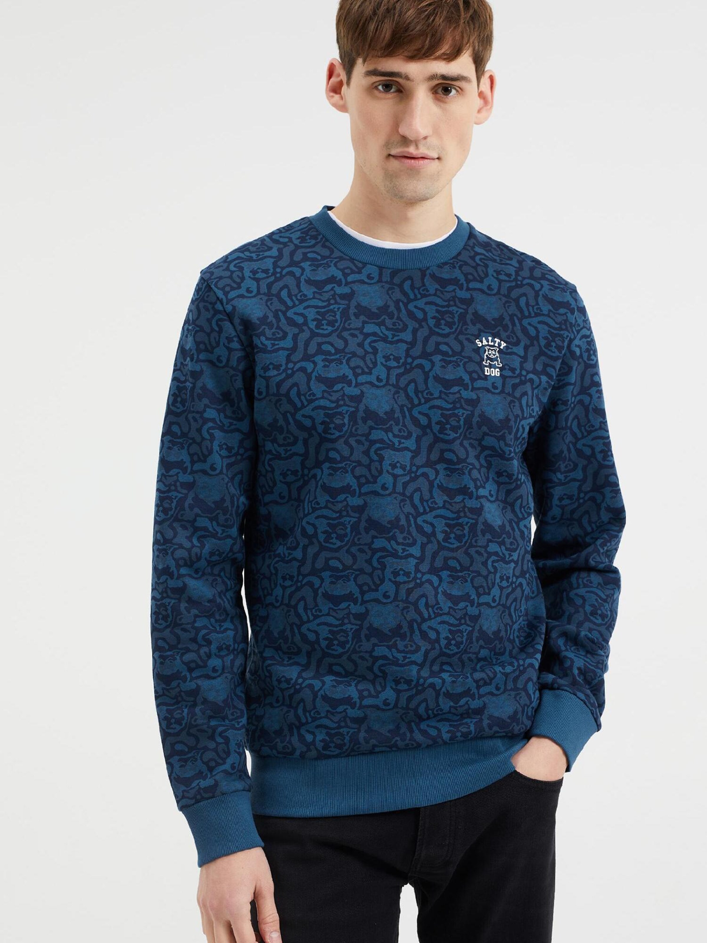 Männer Große Größen WE Fashion Sweatshirt in Dunkelblau - YG81438 Männer Große Größen WE Fashion Sweatshirt in Dunkelblau - YG81438