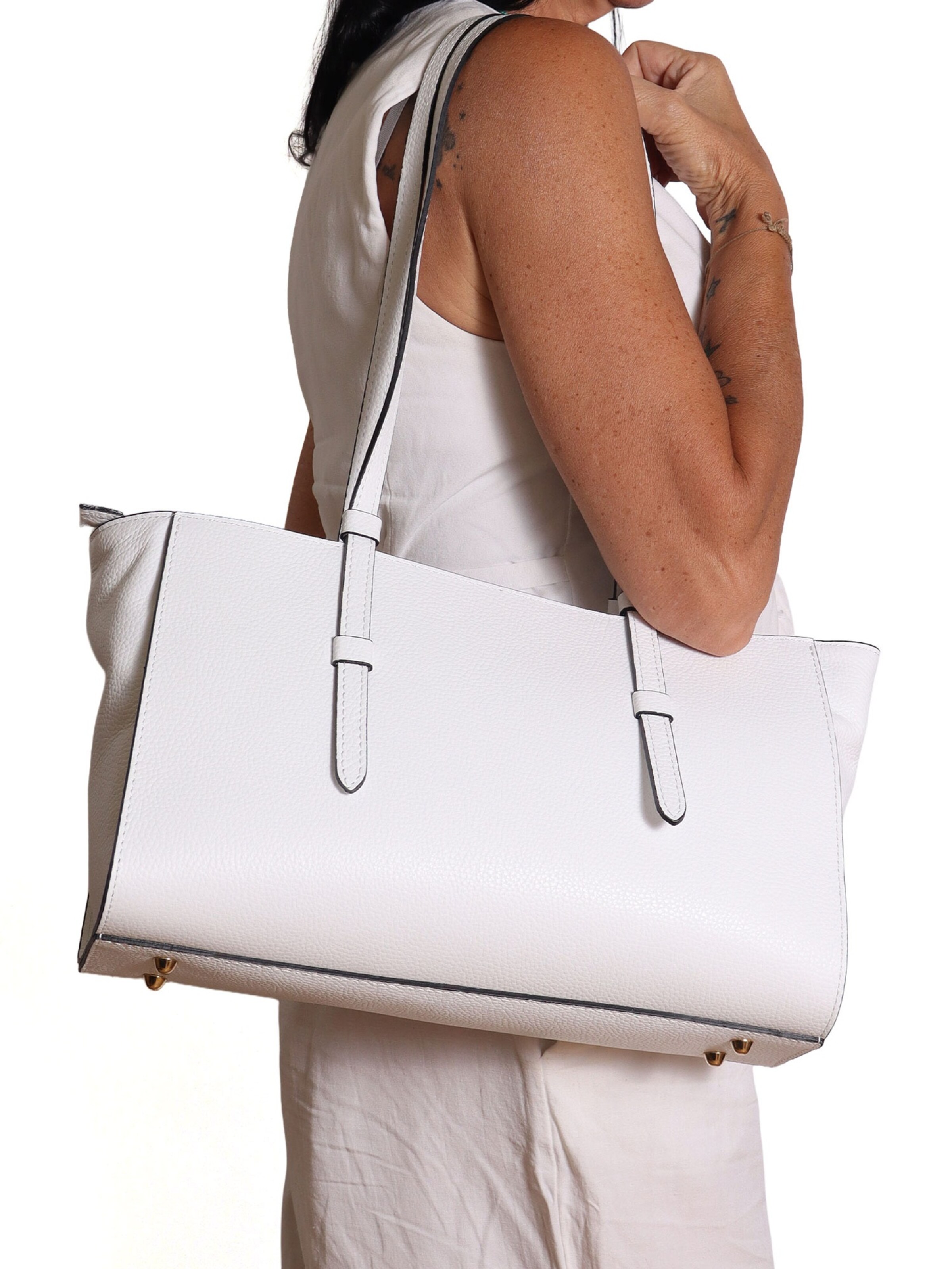 Sac bandoulière Gave Lux en blanc : devant